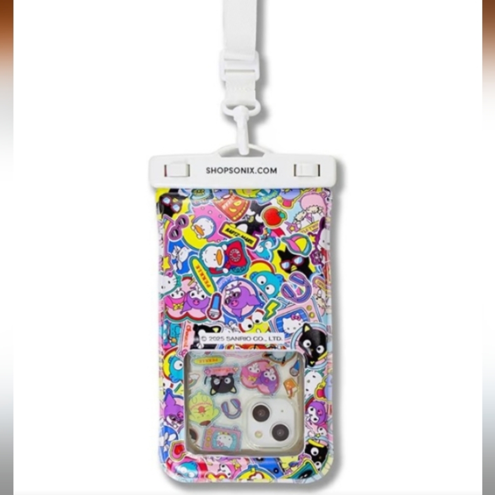 Sanrio Colorful Phone Case with Strap (Waterproof Lanyard 💦💦💧)